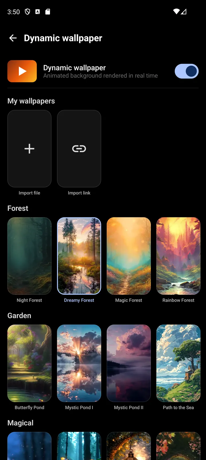 Dynamic wallpaper gallery