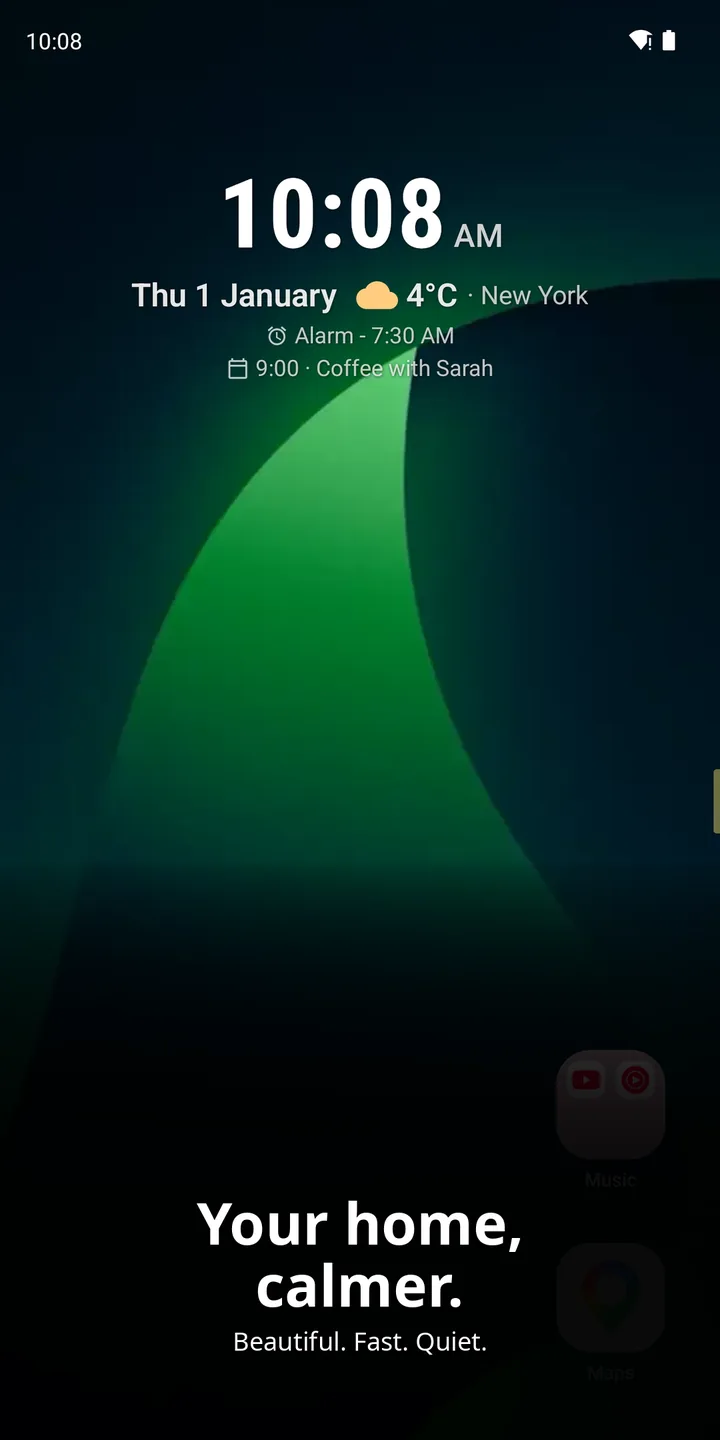 Sola Launcher home screen